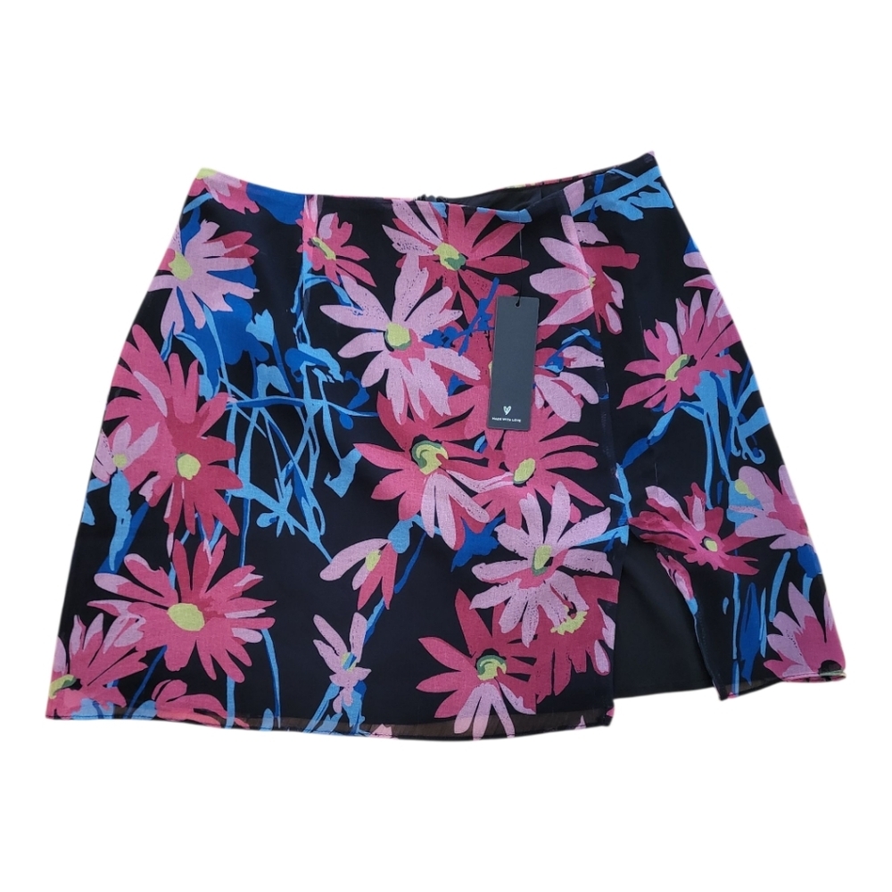💕Lulus Colorful Daisy Floral Mini Skirt Womens Size‎ M New